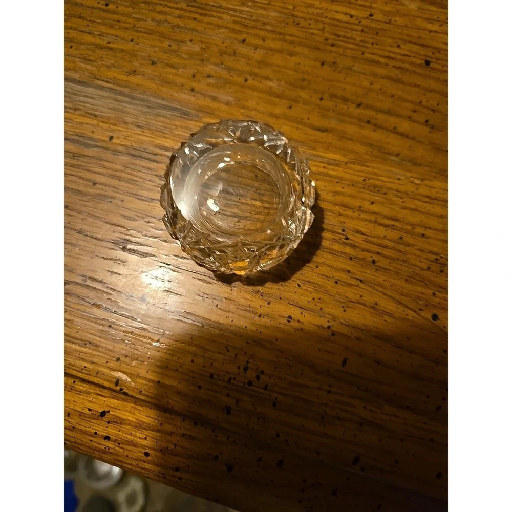 vintage Czech Bohemia crystal open salt‎ cellar